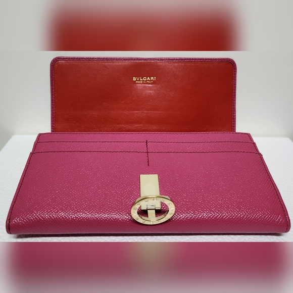 BVLGARI Bvlgari Pink Leather Bifold Wallet - Picture 8 of 16